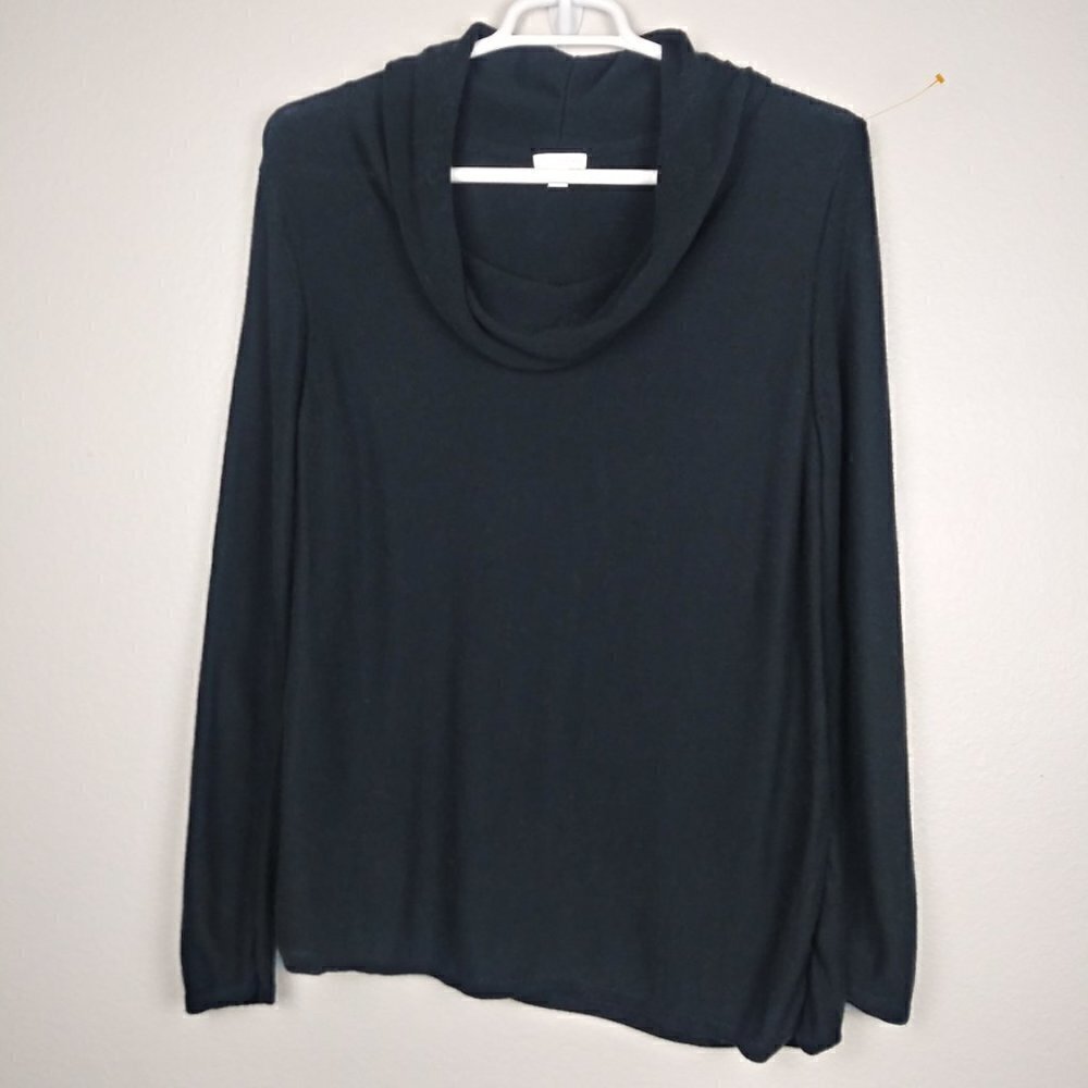 J.JILL tunic women's size XL black turtleneck long sleeve